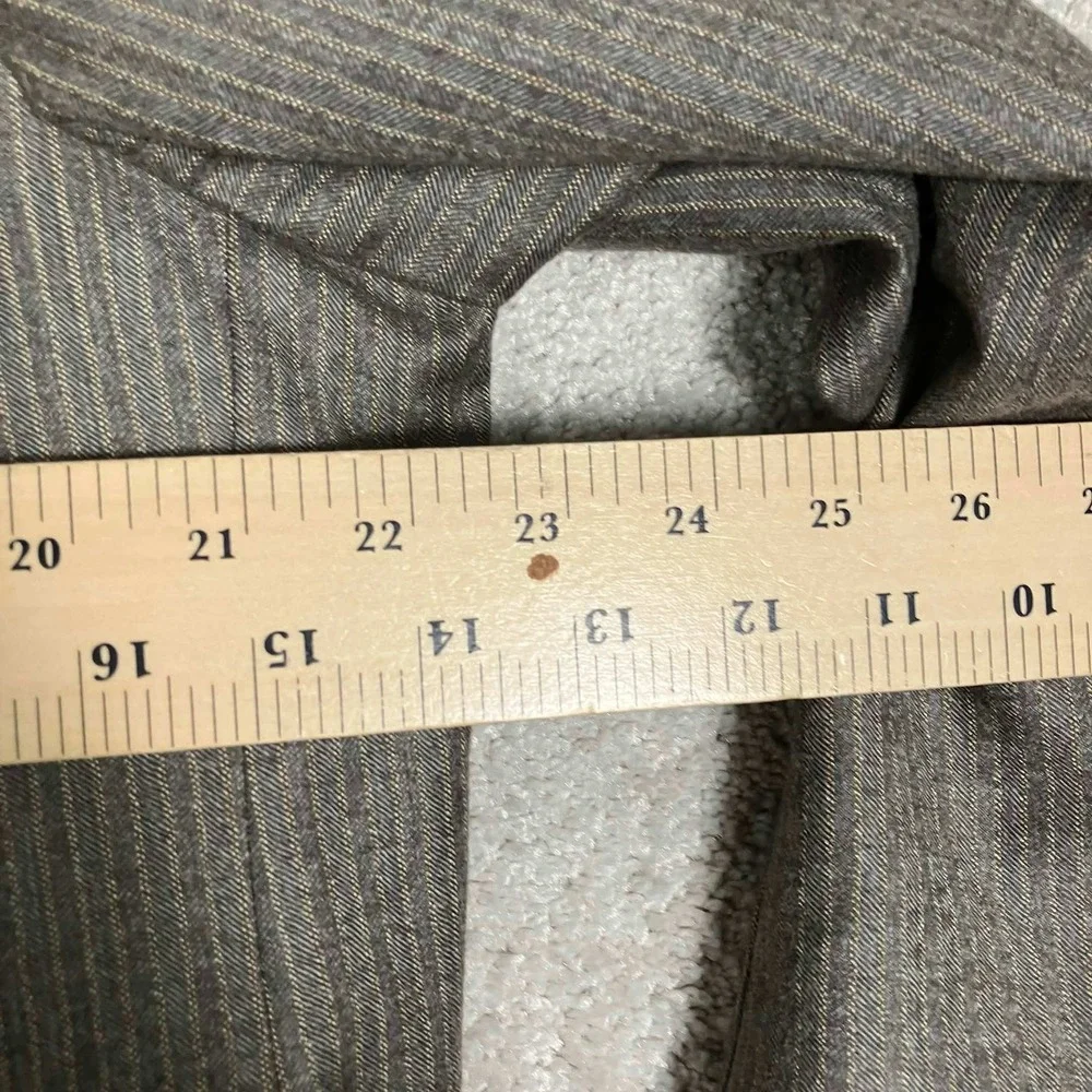 Joseph Abboud Sport Coat Mens Brown Pinstripe Marzotto Super 100s Wool USA 46